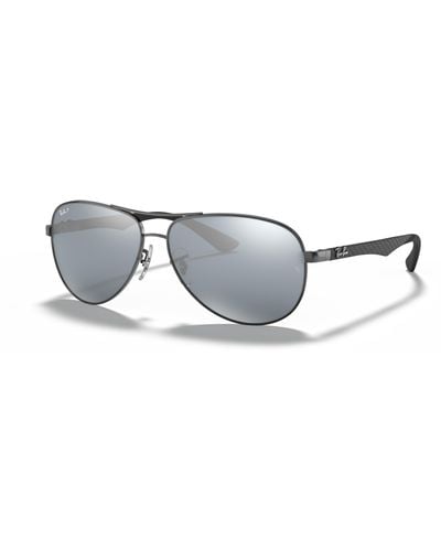 Ray-Ban Sunglasses Male Carbon Fiber - Silver Frame Silver Lenses 61-13 - Multicolor