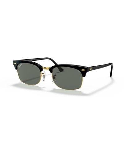 Ray-Ban Sunglasses Unisex Clubmaster Square Legend Gold - Mock Tortoise Frame Green Lenses 52-21 - Multicolor