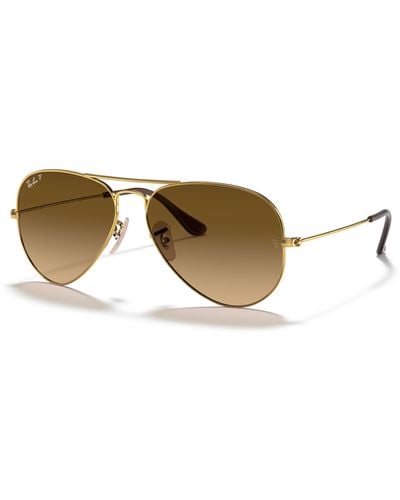 Ray-Ban Aviator gradient gafas de sol montura marrón lentes polarizados - Negro