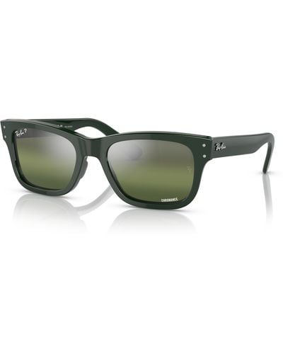 Ray-Ban Burbank Sunglasses Green Frame Green Lenses Polarized 58-20