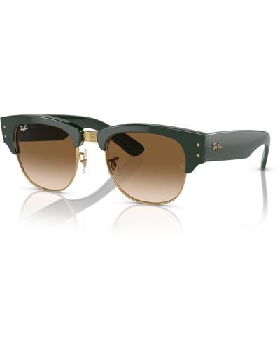 Ray-Ban Mega Clubmaster Sunglasses Green Frame Brown Lenses 50-21 - Black