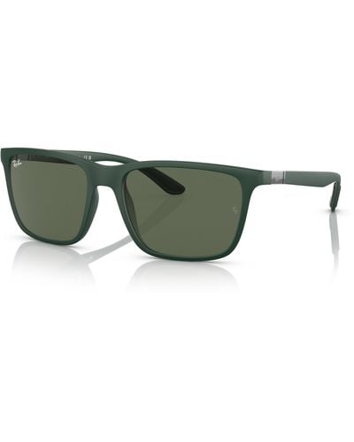 Ray-Ban Rb4385 Sunglasses Matte Green Frame Green Lenses 58-18