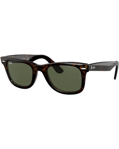 Ray-Ban Rb2140 Original Wayfarer Sunglasses, Tortoise/green, 54 Mm - Multicolour