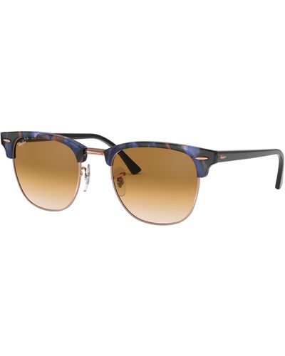 Ray-Ban Clubmaster Fleck Sunglasses Frame Brown Lenses - Black