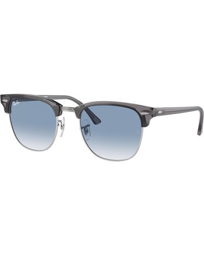 Ray-Ban Sunglasses Unisex Clubmaster X The Ones - Transparent Grey Frame Blue Lenses 51-21 - Black