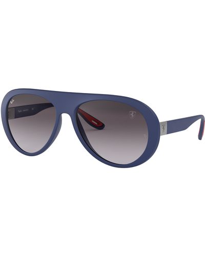 Ray-Ban Rb4310m Scuderia Ferrari Collection Sunglasses Blue Frame Gray Lenses 58-16 - Black