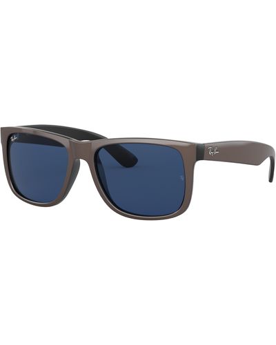 Ray-Ban Justin color mix lunettes de soleil monture verres bleu - Noir