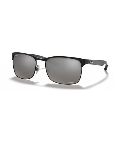 Ray-Ban Sunglasses Man Rb8319ch Chromance - Black Frame Silver Lenses Polarized 60-18 - Multicolor