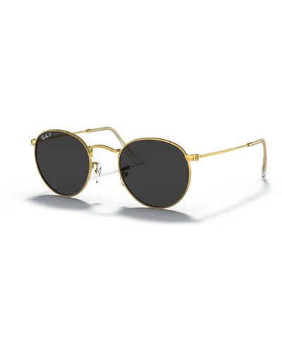 Ray-Ban Round Metal Sunglasses Frame Black Lenses Polarized