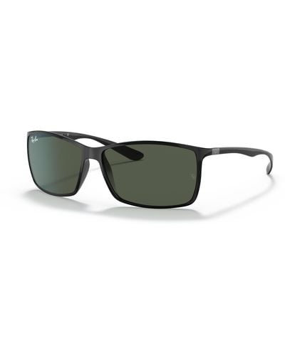 Ray-Ban Rb4179 Liteforce Square Sunglasses, Matte Black/polarized Silver Gradient Mirror, 62 Mm