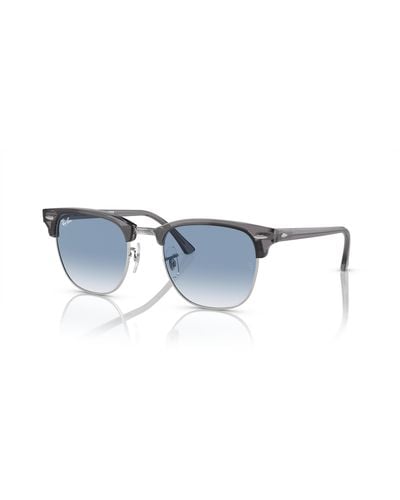 Ray-Ban Sunglasses Unisex Clubmaster X The Ones - Transparent Gray Frame Blue Lenses 51-21 - Black