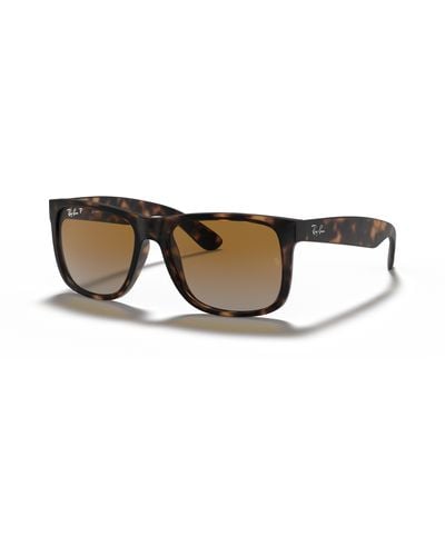 Ray-Ban Sunglasses Man Justin Classic - Tortoise Frame Brown Lenses 54-16 - Black