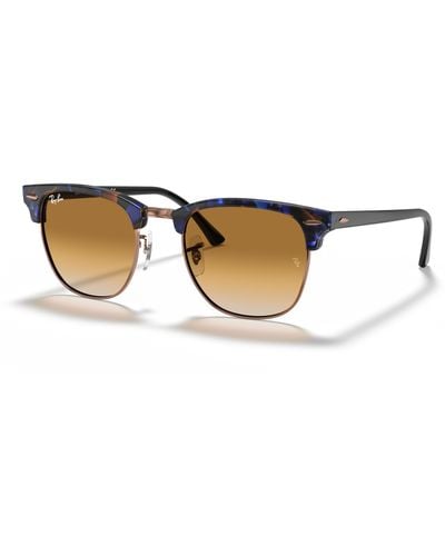 Ray-Ban Clubmaster fleck gafas de sol montura marrón lentes - Negro