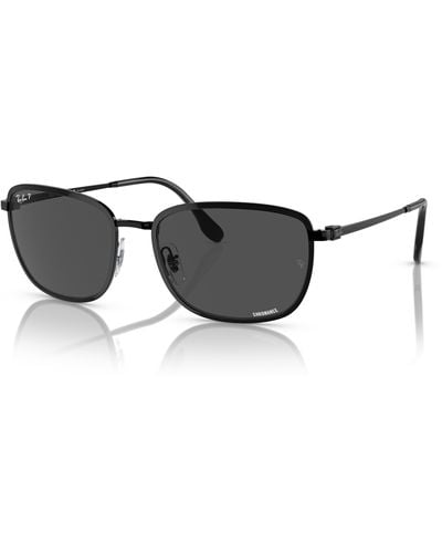 Ray-Ban Rb3705 Chromance Sunglasses Frame Gray Lenses Polarized - Black