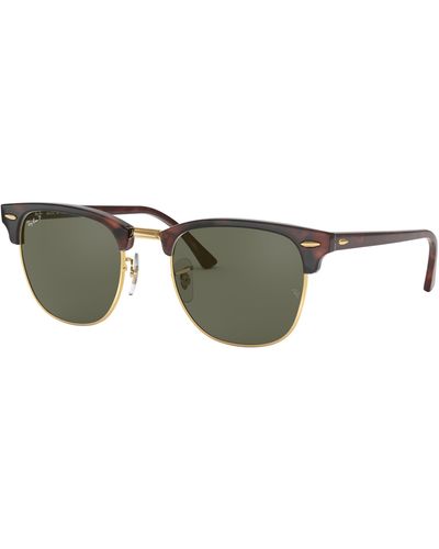 Ray-Ban Clubmaster Classic Sunglasses Frame Green Lenses Polarized - Black