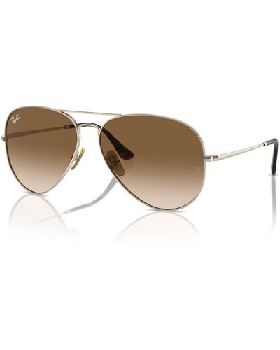 Ray-Ban Aviator titanium gafas de sol montura marrón lentes - Negro