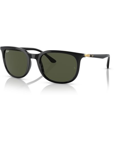 Ray-Ban Rb4386 Sunglasses Gold Frame Green Lenses 55-20 - Black