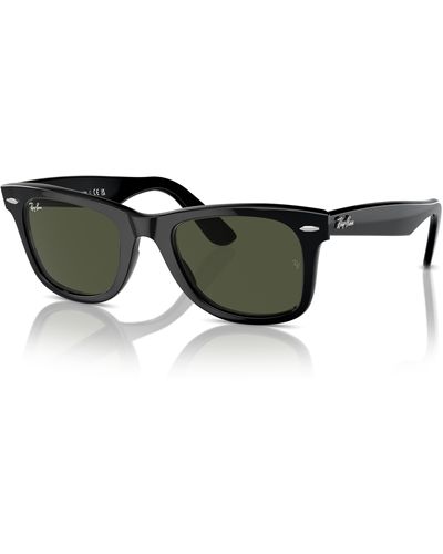 Ray-Ban Original Wayfarer Classic Zonnebrillen Zwart Montuur Groen Glazen Gepolariseerd 50-22