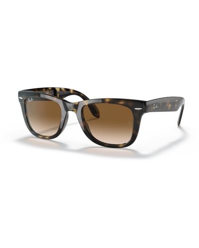 Ray-Ban Wayfarer folding classic gafas de sol montura marrón lentes - Negro