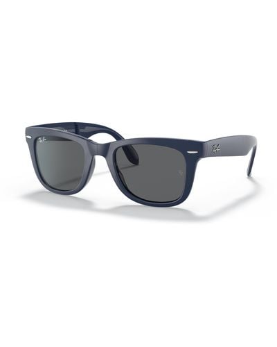 Ray-Ban Wayfarer Folding Classic Sonnenbrillen Blau Fassung Grau Glas 50-22 - Schwarz