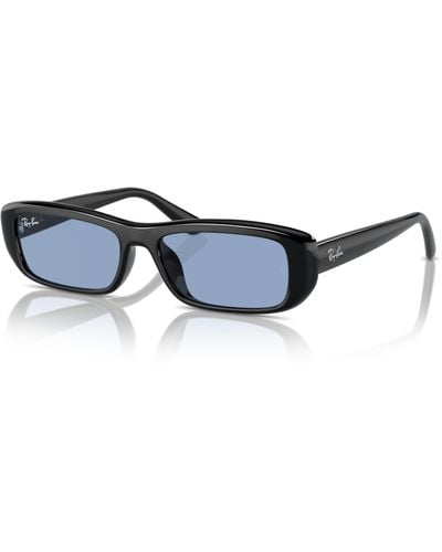 Ray-Ban Rb4436d Washed Lenses Bio-based Sunglasses Frame Blue Lenses - Black