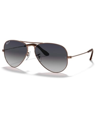 Ray-Ban Aviator @collection gafas de sol bronce/cobre montura azul lentes polarizados - Negro