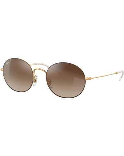 Ray-Ban Sunglasses Unisex Beat - Gold Frame Green Lenses 53-20 - Black