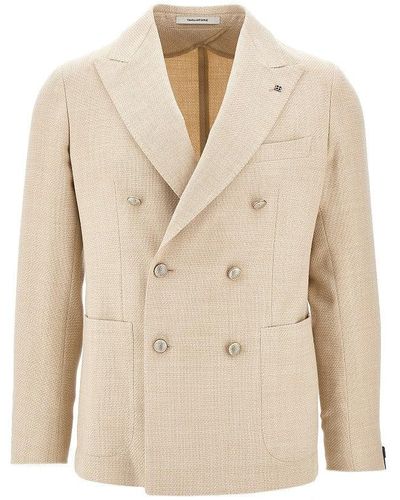 Tagliatore Tweed Double-Breasted Jacket - Natural