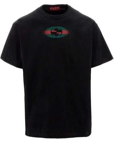 Gucci Interlocking Gg Print T-Shirt - Black