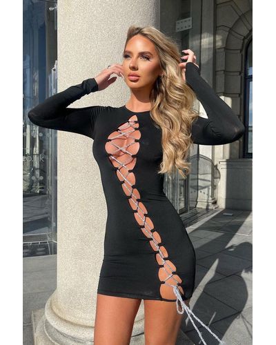 Rebellious Fashion Abstract Print Ribbed Side Ruched Mini Dress