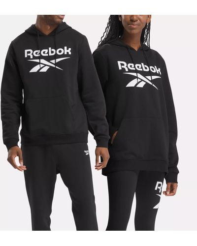 Reebok Identity Fleece Stacked Logo Pullover Hoodie - Gray