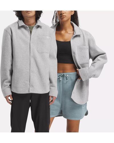 Reebok Classics Closet Essentials Fleece Overshirt - Gray