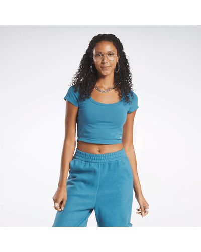 Reebok Classics Cropped Jersey T-shirt - Blue