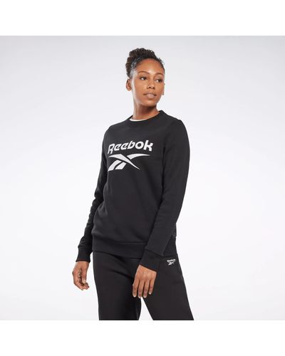 Reebok Identity Big Logo Fleece Crew Sweatshirt - Black
