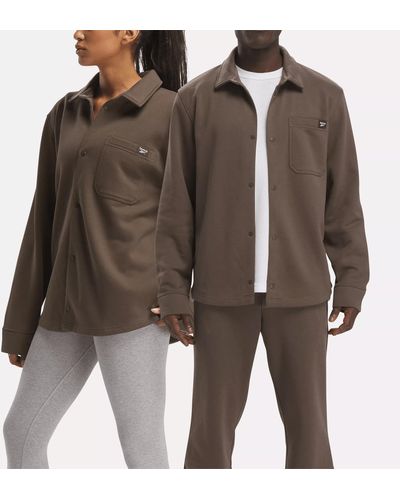 Reebok Classics Closet Essentials Fleece Overshirt - Brown