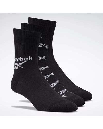 Reebok Classics Fold-over Crew Socks 3 Pairs - Black