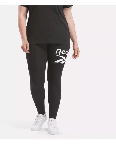 Reebok Identity Big Logo Cotton Leggings (plus Size) - Black