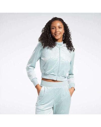 Reebok Classics Energy Q4 Velour Zip-up Sweatshirt - Blue