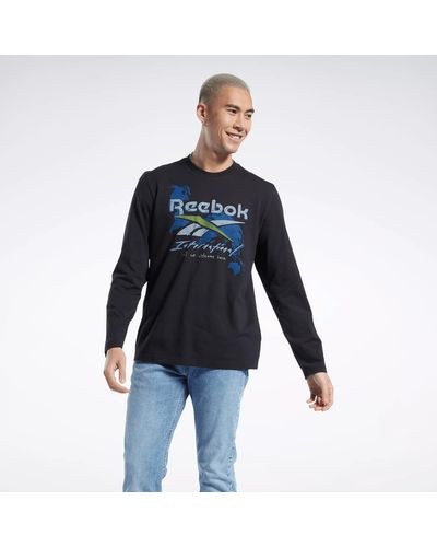 Reebok Graphic Series Pre-season Long Sleeve T-shirt - Blue