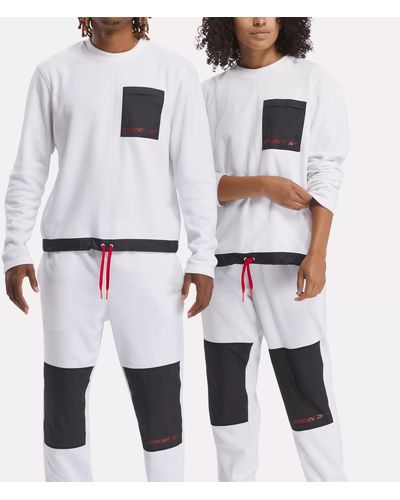 Reebok Spyder X Lounge Long Sleeve Crew Sweatshirt - White