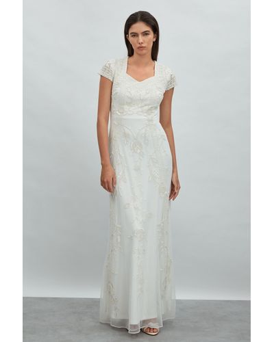 Raishma Floral Beaded Maxi Dress - White