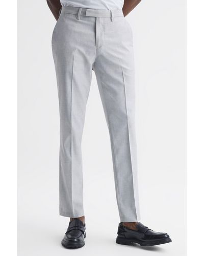 Reiss Fold - Light Gray Slim Fit Pants, 36