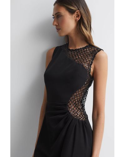 Reiss Kenda - Black Halston Sequin Midi Dress
