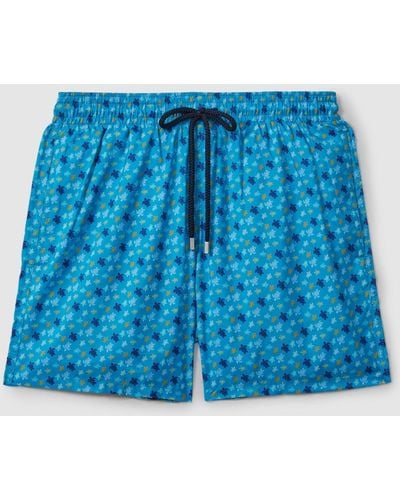 Vilebrequin Foldable Turtle Print Swim Shorts - Blue