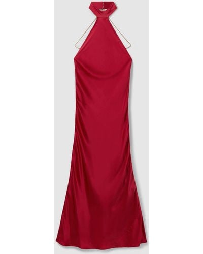 Savannah Morrow Peace Silk Chain Detail Maxi Dress - Red