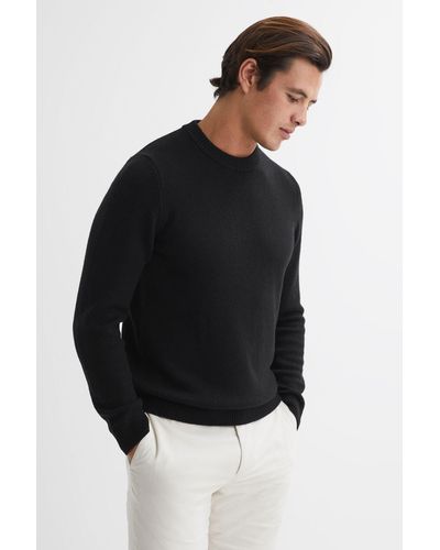 Reiss Avons - Black Wool Blend Crew Neck Sweater