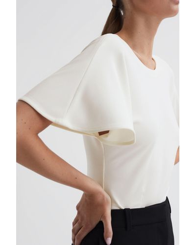 Reiss Connie - Ivory Connie Fluid Sleeve T-shirt, L - White