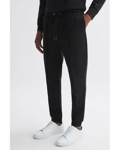 Reiss Premier - Black Interlock Jersey Drawstring Sweatpants