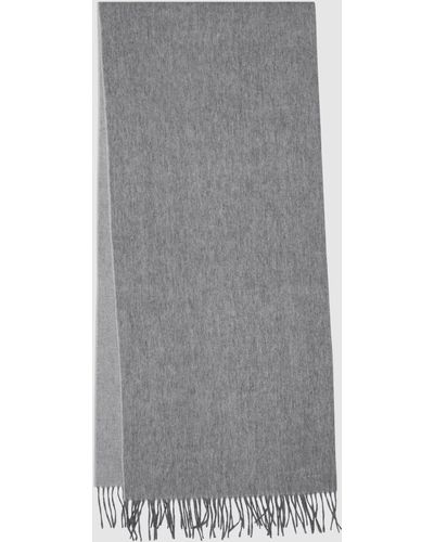 Reiss Picton - Soft Gray Wool-cashmere Scarf, One