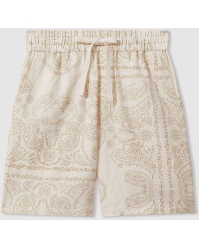Les Deux Les Ramie-cotton Drawstring Shorts - Natural